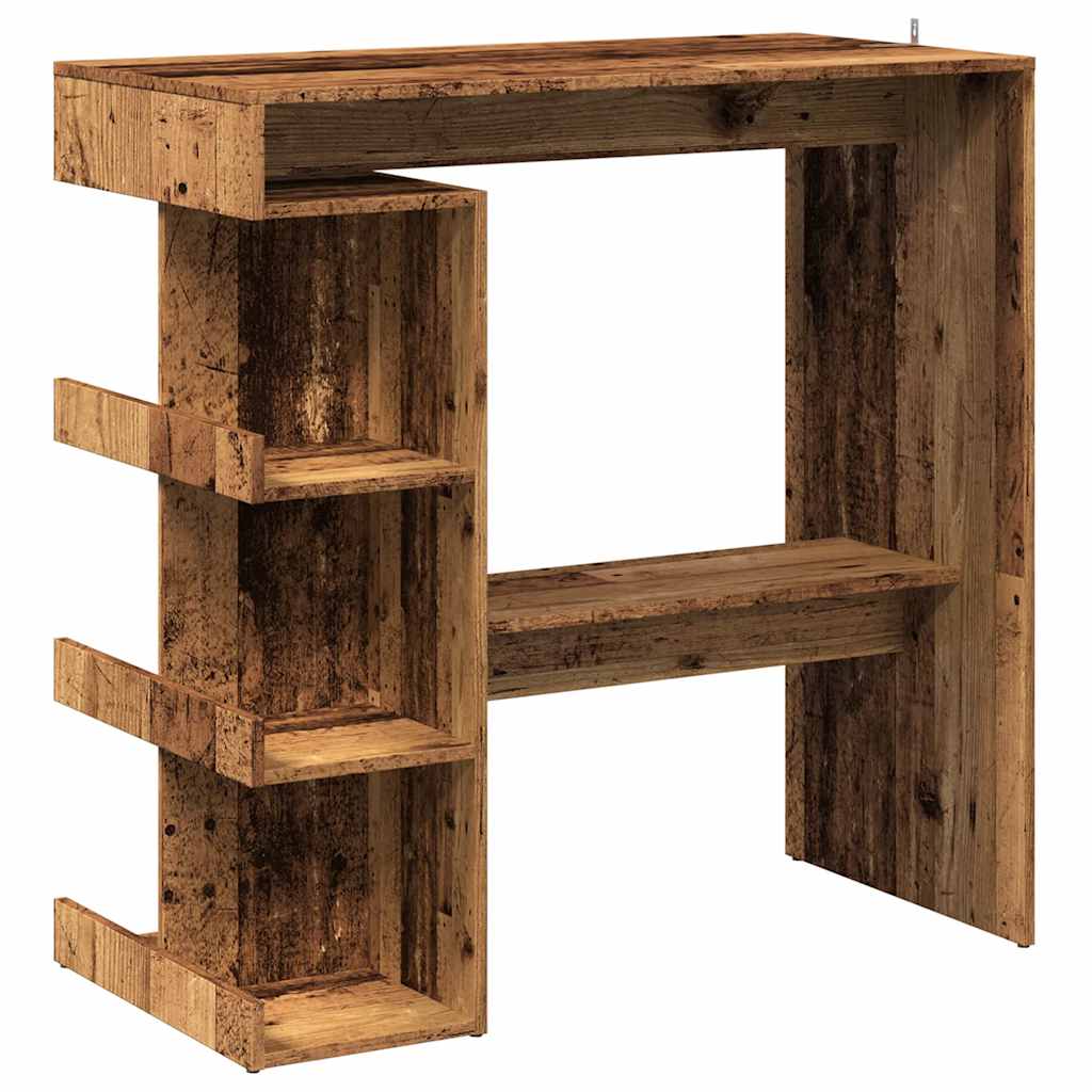 Barbord Med Oppbevaring Gammelt Tre 100X48X101,5 Cm