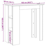 Barbord Med Hylle Gammelt Tre 102X50X103,5 Cm Konstruert Tre