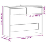 Konsollbord Artisan Eik 100X35X76,5 Cm Konstruert Tre