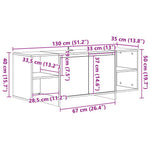 Tv-Benk Gammelt Tre 130X35X50 Cm Konstruert Tre
