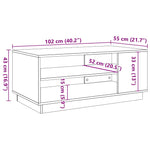 Salongbord Gammelt Tre 102X55X43 Cm Konstruert Tre