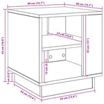 Salongbord Artisan Eik 40X40X43 Cm Konstruert Tre