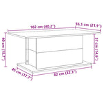 Salongbord Artisan Eik 102X55,5X40 Cm Konstruert Tre