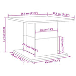 Salongbord Artisan Eik 55,5X55,5X40 Cm Konstruert Tre