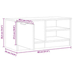 Tv-Benk Artisan Eik 80X35X36,5 Cm Konstruert Tre