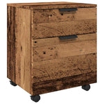 Mobilt Arkivskap Med Hjul Gammelt Tre 45X38X54Cm Konstruert Tre