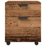 Mobilt Arkivskap Med Hjul Gammelt Tre 45X38X54Cm Konstruert Tre