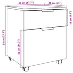 Mobilt Arkivskap Med Hjul Gammelt Tre 45X38X54Cm Konstruert Tre