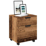 Mobilt Arkivskap Med Hjul Gammelt Tre 45X38X54Cm Konstruert Tre