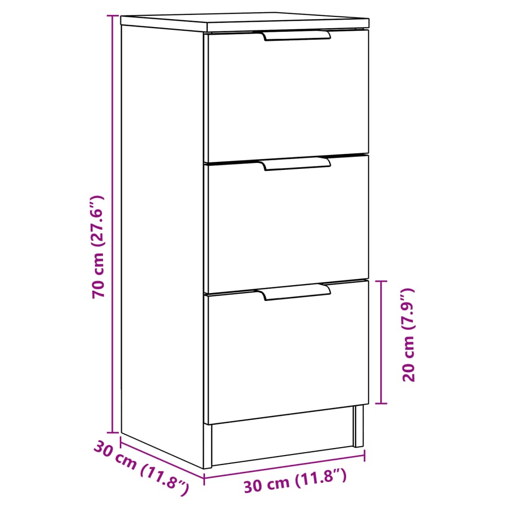 Skjenk Artisan Eik 30X30X70 Cm Konstruert Tre