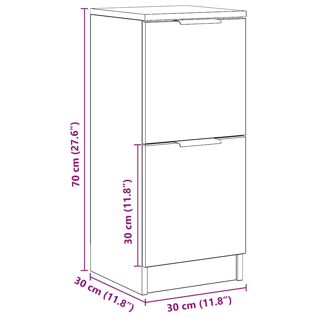 Skjenk Artisan Eik 30X30X70 Cm Konstruert Tre
