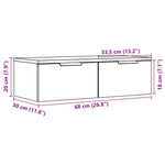 Veggskap Artisan Eik 68X30X20 Cm Konstruert Tre
