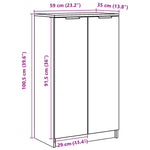 Skoskap Artisan Eik 59X35X100,5 Cm Konstruert Tre