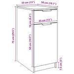 Skap For Skrivebord Artisan Eik 33X50X75 Cm Konstruert Tre