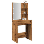 Sminkebord Med Led Gammelt Tre 60X40X140 Cm