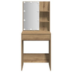 Sminkebord Med Led Artisan Eik 60X40X140 Cm
