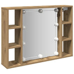 Sminkebord Med Led Artisan Eik 76X15X55 Cm Konstruert Tre