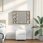 Sminkebord Med Led Artisan Eik 76X15X55 Cm Konstruert Tre