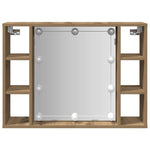 Sminkebord Med Led Artisan Eik 76X15X55 Cm Konstruert Tre