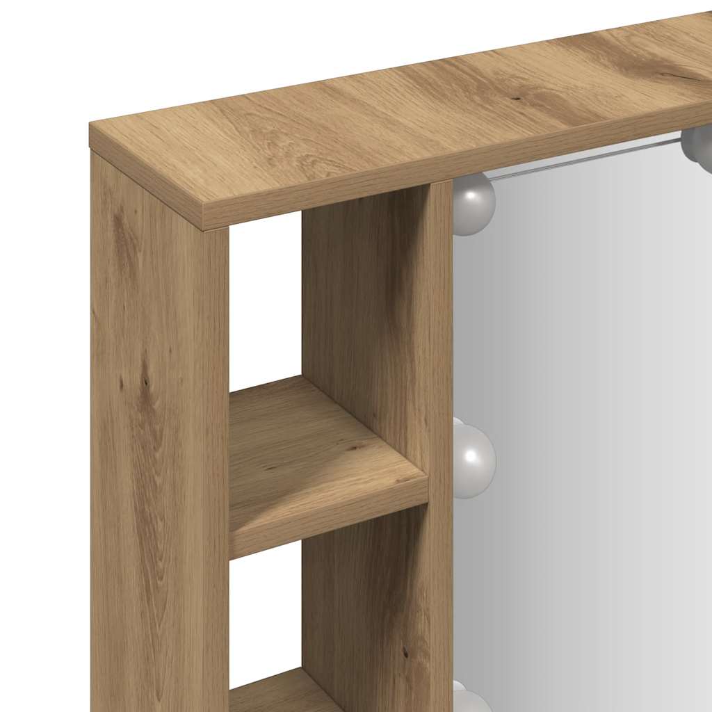 Sminkebord Med Led Artisan Eik 76X15X55 Cm Konstruert Tre