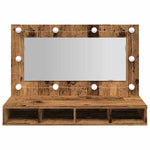 Speilskap Med Led Gammelt Tre 90X31,5X62 Cm