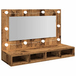 Speilskap Med Led Gammelt Tre 90X31,5X62 Cm