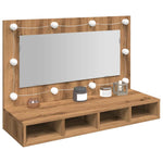 Speilskap Med Led Artisan Eik 90X31,5X62 Cm