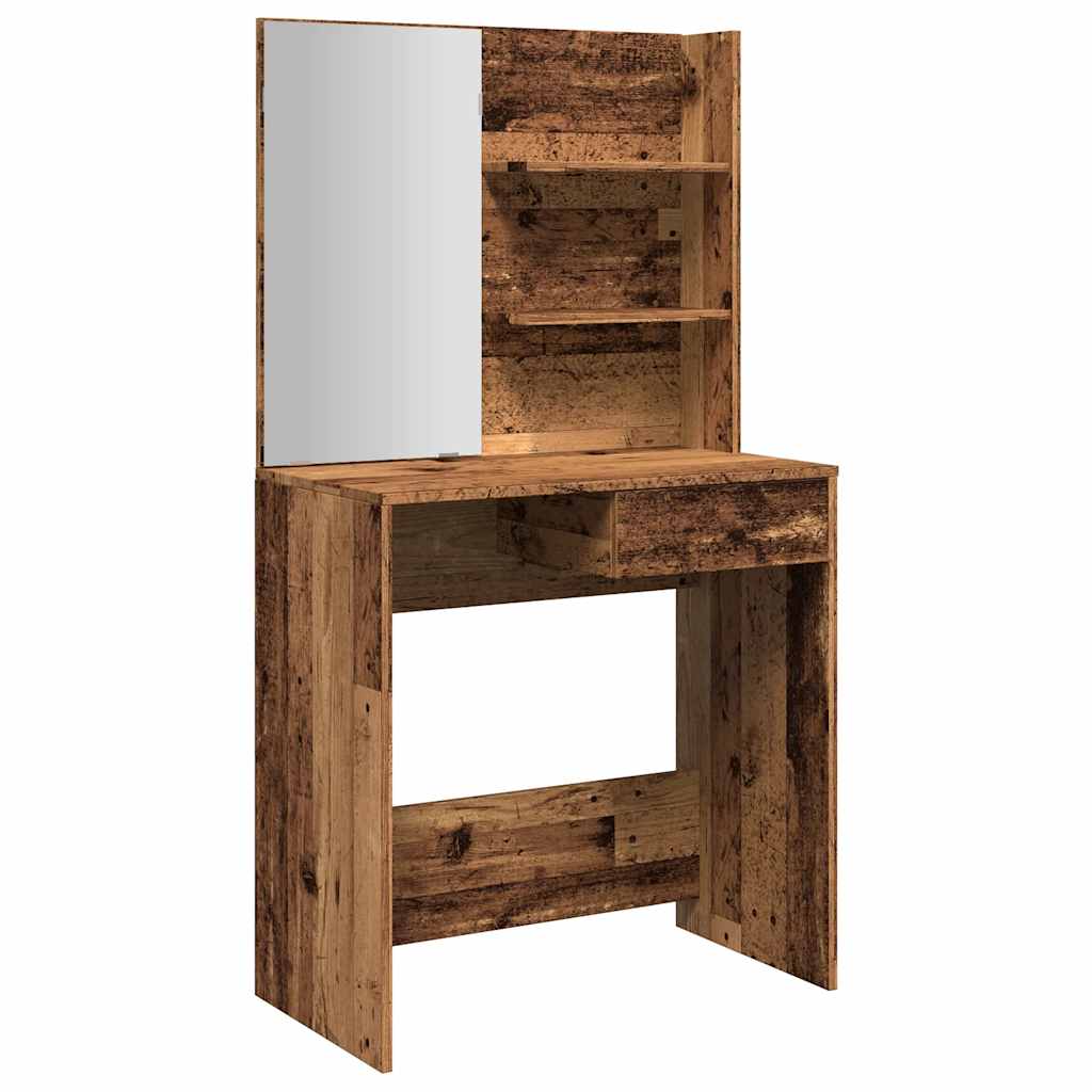 Sminkebord Med Speil Gammelt Tre 74,5X40X141 Cm