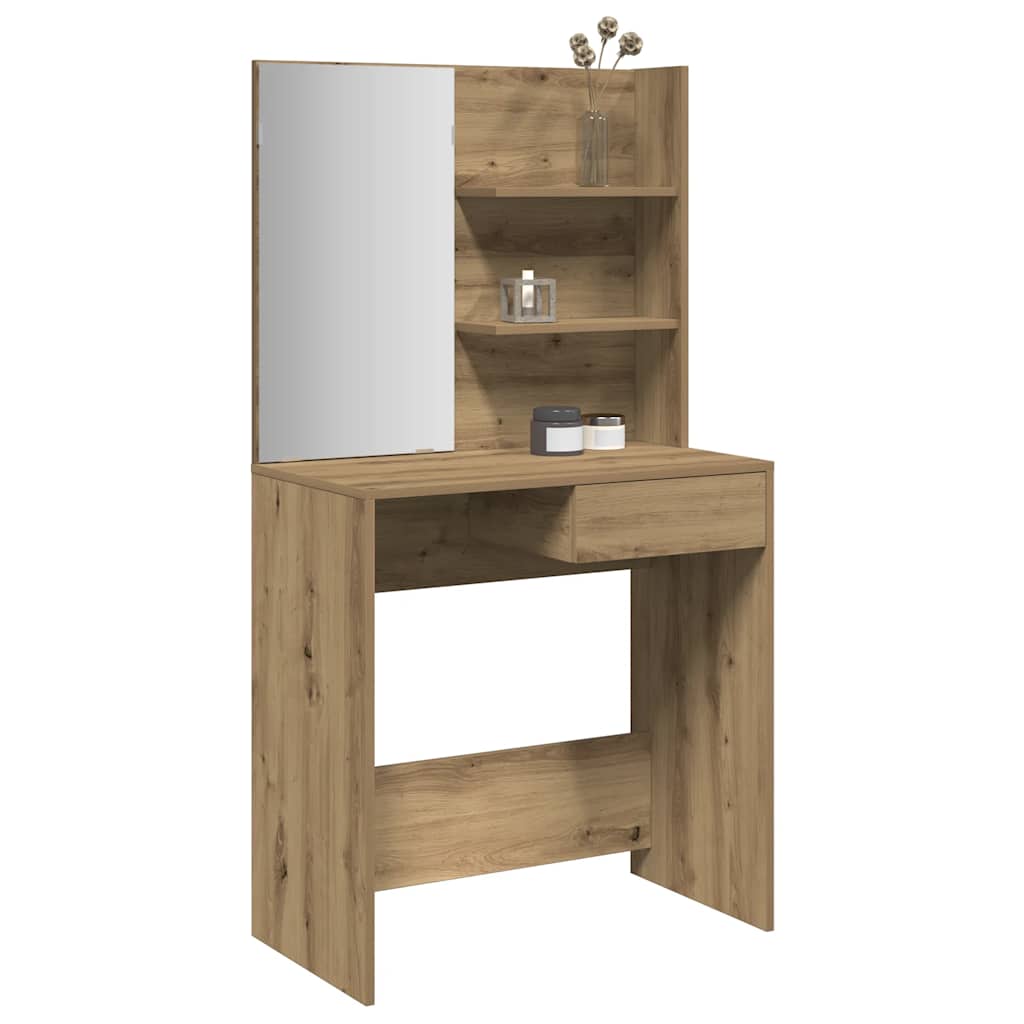 Sminkebord Med Speil Artisan Eik 74,5X40X141 Cm
