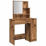 Sminkebord Med Speil Gammelt Tre 86,5X35X136 Cm