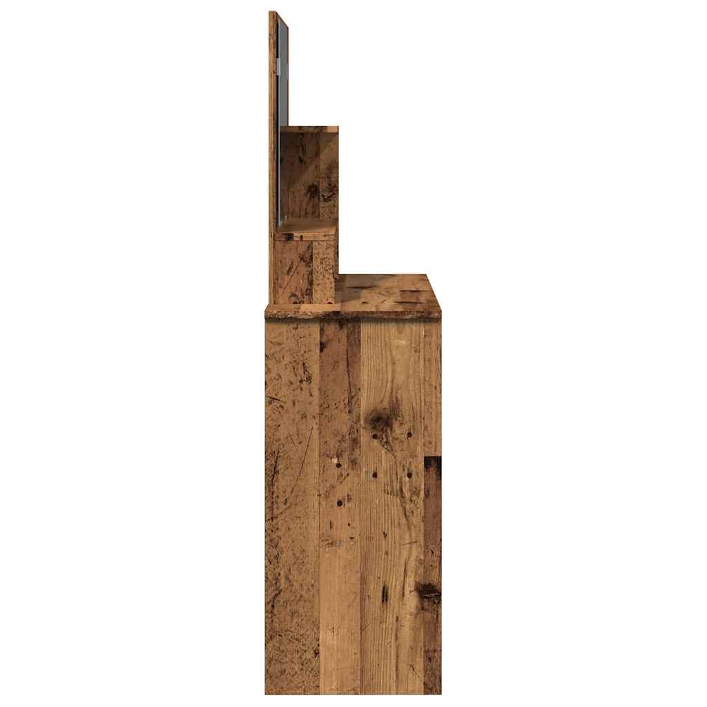 Sminkebord Med Speil Gammelt Tre 86,5X35X136 Cm