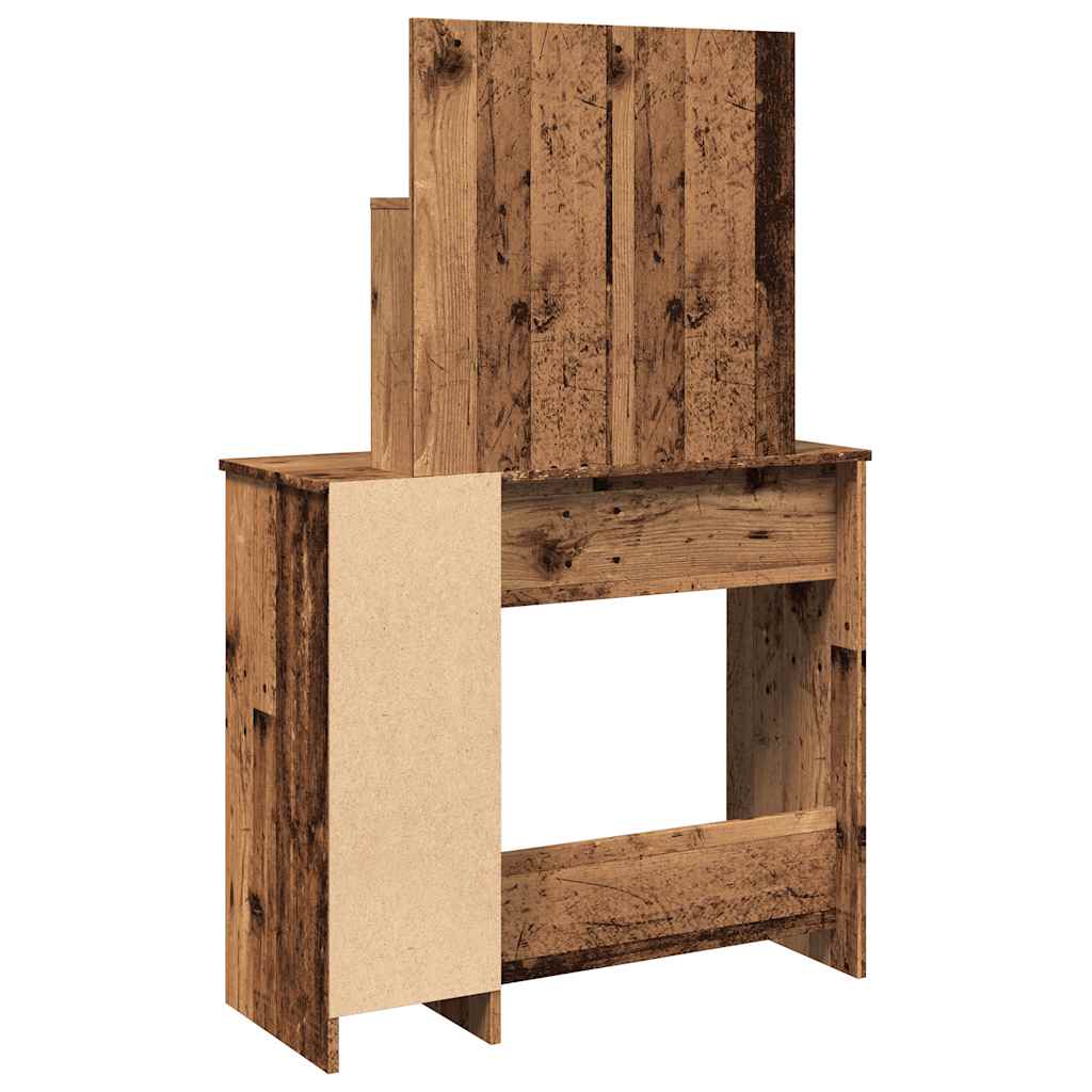 Sminkebord Med Speil Gammelt Tre 86,5X35X136 Cm
