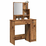 Sminkebord Med Speil Gammelt Tre 86,5X35X136 Cm