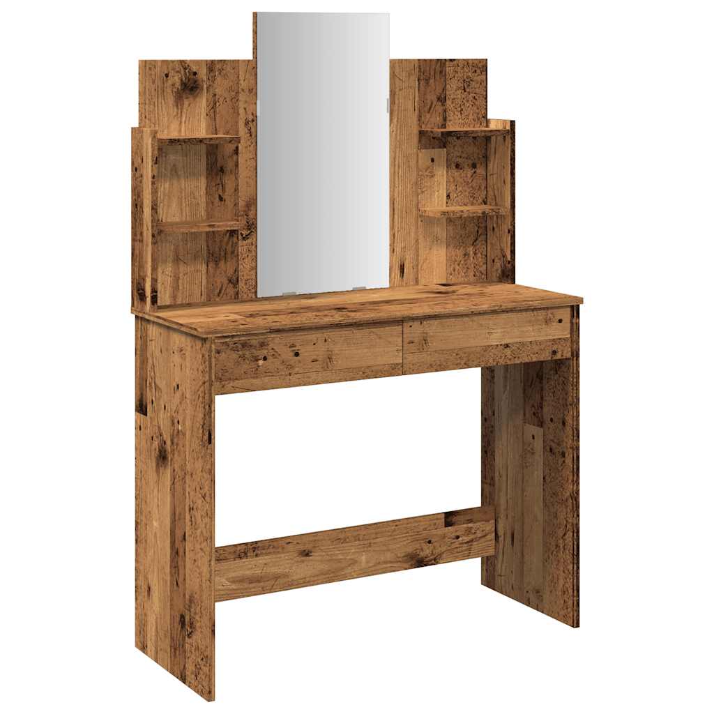 Sminkebord Med Speil Gammelt Tre 96X39X142 Cm