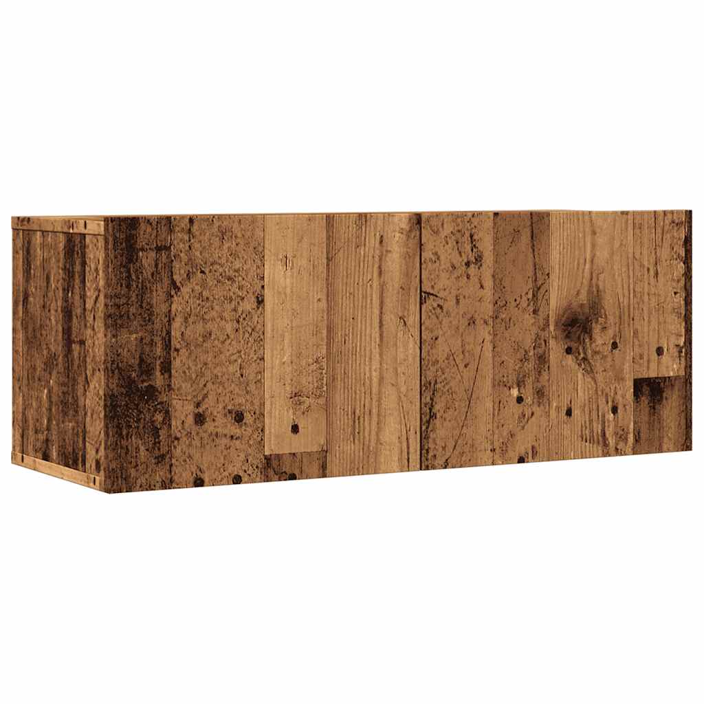 Veggmonterte Tv-Benker 2 Stk Gammelt Tre 80X30X30 Cm
