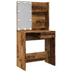 Sminkebord Med Led Gammelt Tre 74,5X40X141 Cm