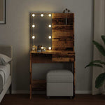 Sminkebord Med Led Gammelt Tre 74,5X40X141 Cm