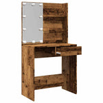 Sminkebord Med Led Gammelt Tre 74,5X40X141 Cm