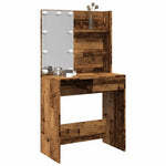 Sminkebord Med Led Gammelt Tre 74,5X40X141 Cm