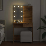 Sminkebord Med Led Artisan Eik 74,5X40X141 Cm