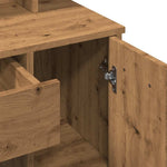Sminkebord Med Led Artisan Eik 86,5X35X136 Cm