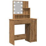 Sminkebord Med Led Artisan Eik 86,5X35X136 Cm