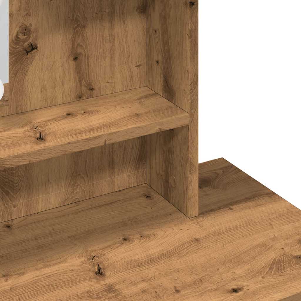 Sminkebord Med Led Artisan Eik 86,5X35X136 Cm