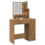 Sminkebord Med Led Artisan Eik 86,5X35X136 Cm