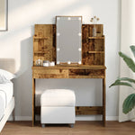 Sminkebord Med Led Gammelt Tre 96X40X142 Cm