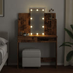 Sminkebord Med Led Gammelt Tre 96X40X142 Cm
