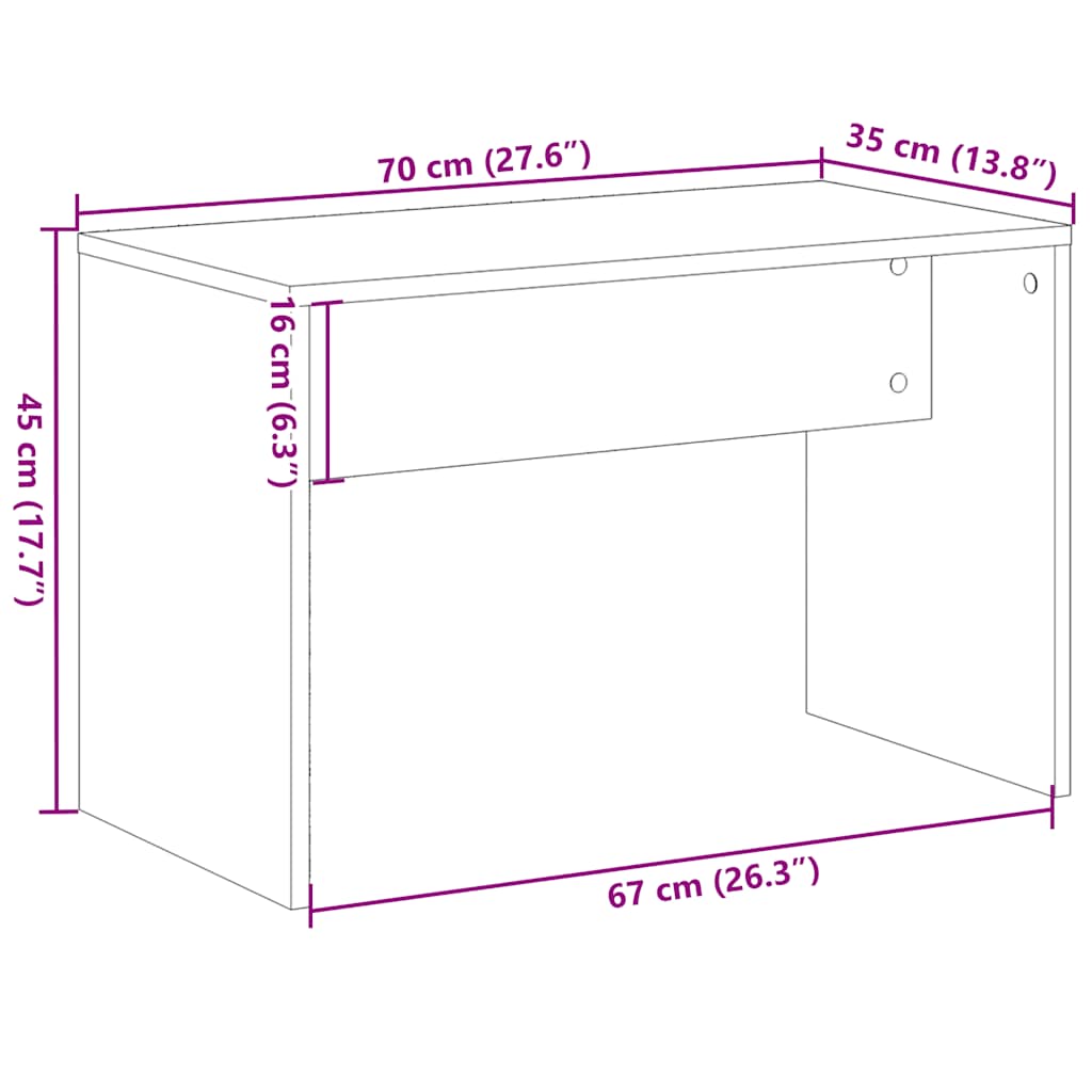 Krakk Til Sminkebord Gammelt Tre 70X35X45 Cm Konstruert Tre