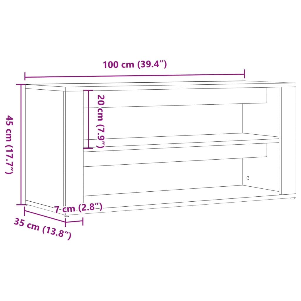 Skobenk Gammelt Tre 100X35X45 Cm Konstruert Tre