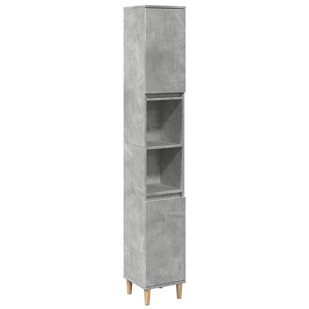 Baderomsskap Betonggrå 30X30X190 Cm Konstruert Tre