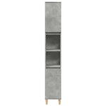 Baderomsskap Betonggrå 30X30X190 Cm Konstruert Tre